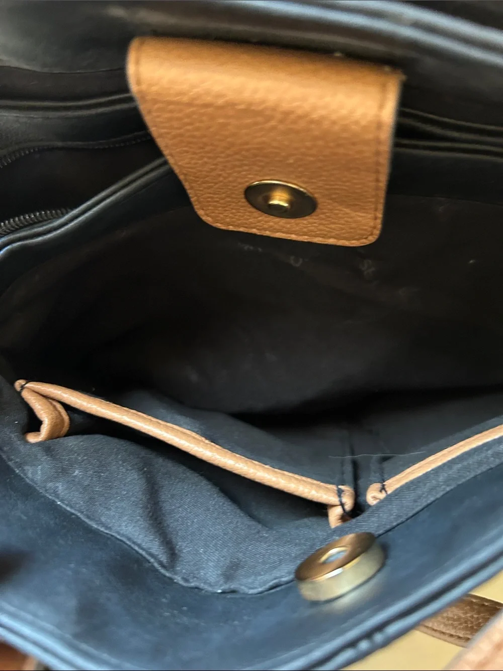 Rosetti Black Satchel and crossbody strap Tan Accents Roomy interior  EUC